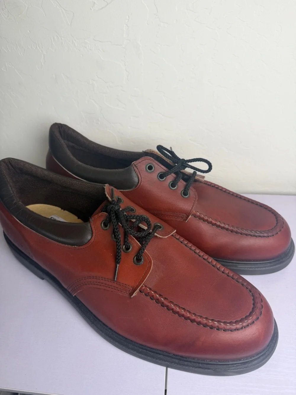 Red Wing loafers size 15 d like new leather shoes